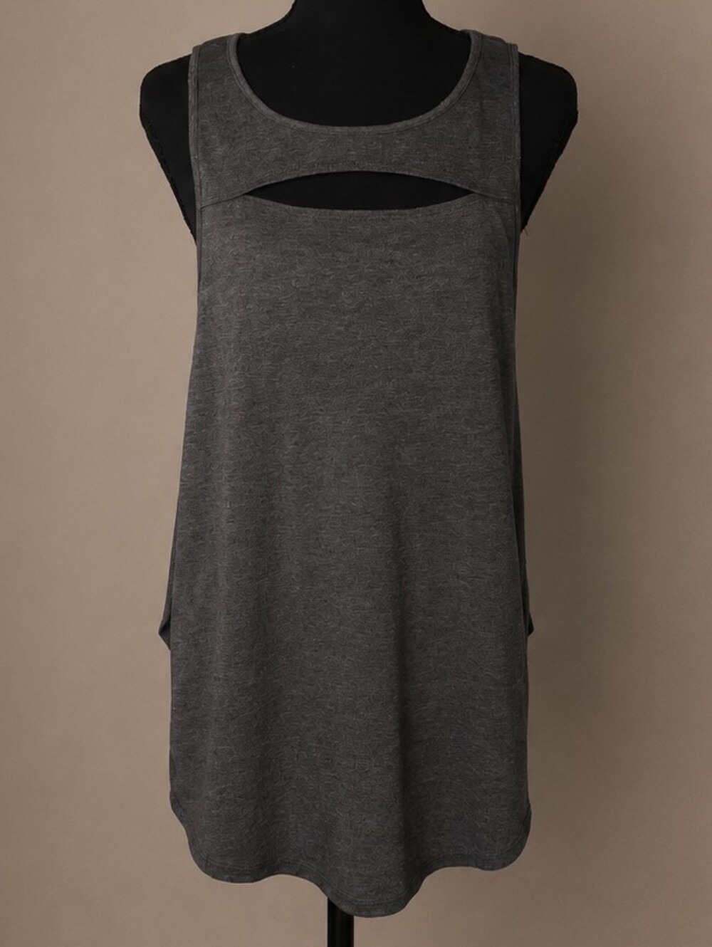 Mossimo Supply Co. Dark Charcoal Cutout Tank Top